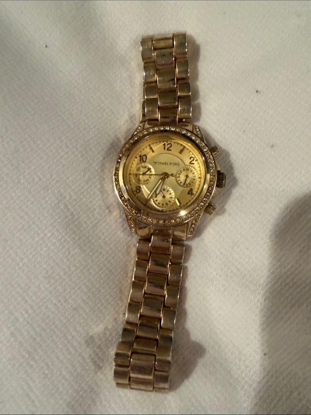 Michael Kors Gold-Tone Crystal Accent Bracelet Watch
